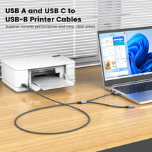 Carica l'immagine nel visualizzatore di Gallery, MOSWAG Cavo Della Stampante USB Cavo per Stampante 2 in 1 1M