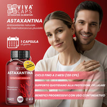 Carica l'immagine nel visualizzatore di Gallery, Astaxantina pura alto dosaggio 8mg per dose giornaliera 120cps 1 al giorno