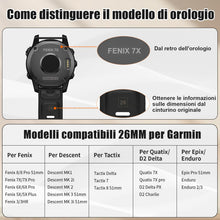 Carica l'immagine nel visualizzatore di Gallery, NotoCity Cinturino per Garmin Fenix 6X/Fenix 6X PRO/Fenix 3/Fenix 3 HR/5X/Fenix 5X Plus/, 26mm Cinturino di Ricambio in 