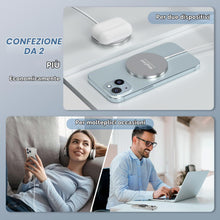 Carica l'immagine nel visualizzatore di Gallery, Caricatore Wireless per iPhone, 15W Caricabatterie Ricarica Rapida, Portatile Senza Fili Magnetico Charger compatibile i