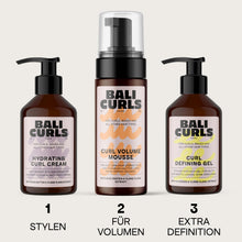 Carica l'immagine nel visualizzatore di Gallery, BALI CURLS Curl Defining Set – Crema Idratante per Ricci &amp; Gel Definente (150 ml ciascuno) – Per capelli morbidi e defin