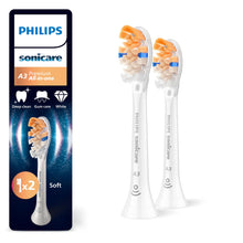 Carica l'immagine nel visualizzatore di Gallery, PHILIPS Sonicare A3 Premium All-in-One, testine di ricambio originali, bianco, confezione da 2, HX9092/87, Nuovo, 2 Test