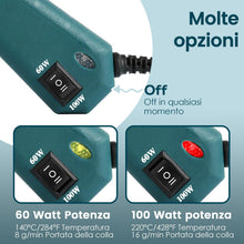 Carica l'immagine nel visualizzatore di Gallery, MAXDONE Pistola Colla a Caldo 60W &amp; 100W &amp; Chiudi con un clic, Pistola Grandi Colla a Caldo Professionale con 12 stick d