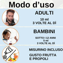 Carica l'immagine nel visualizzatore di Gallery, Sciroppo Tosse Secca e Grassa Mal di Gola Trattamento Naturale Propoli Malva Papavero Vitamine Fluidificante Tosse Grass