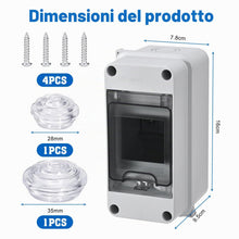 Carica l'immagine nel visualizzatore di Gallery, Scatola di sicurezza a 3 moduli IP65, impermeabile, plastica, avvitabile, giardino o esterni