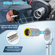 Carica l'immagine nel visualizzatore di Gallery, HASKYY Set di chiavi a bussola da 13 pezzi, 1/4", 4-14 mm, HASKYY, Torx, E-Profile