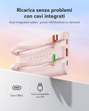 Carica l'immagine nel visualizzatore di Gallery, VEGER 10000mAh Powerbank con Cavi Integrati 22.5W Ricarica Rapida Portatile