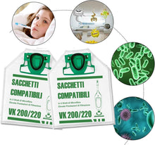 Carica l'immagine nel visualizzatore di Gallery, 12 Sacchetti per Folletto VK200 VK220 VK220S con Filtri (12pz sacchetti)