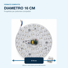 Carica l'immagine nel visualizzatore di Gallery, Modulo LED Rotondo Ø 16 cm 6500K Luce Bianca Fredda Ricambio