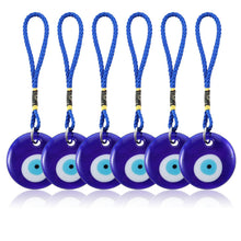 Carica l'immagine nel visualizzatore di Gallery, 6 Pezzi Ciondolo per Auto Malocchio, Accessorio per la Decorazione dell'auto, Perline blu Malocchio per Protezione e Fel