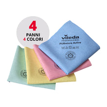 Carica l'immagine nel visualizzatore di Gallery, Vileda Professional,Panno microfibra PURmicro Colors,4pz,38x35cm,Multiuso