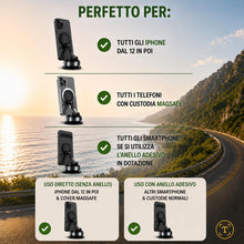 Carica l'immagine nel visualizzatore di Gallery, Porta cellulare Auto Magnetico, Supporto telefono Auto Compatibile con Magsafe, Rotazione 360°, Magnete N52 Ultra Forte,