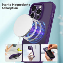 Carica l'immagine nel visualizzatore di Gallery, Natiiozie Magnetica Cover per iPhone 14 Pro Compatibile con MagSafe Custodia Traslucida Opaca Posteriore, Antiurto Anti-