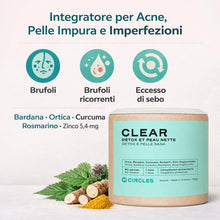 Carica l'immagine nel visualizzatore di Gallery, Circles CLEAR Integratore Pelle Donna Zinco Bardana Ortica 60 Capsule