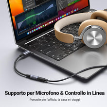 Carica l'immagine nel visualizzatore di Gallery, UGREEN Adattatore USB C a Jack 3.5mm Chip DAC per Cuffie Tipo C (Gray)