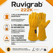 Carica l'immagine nel visualizzatore di Gallery, Guanti da Saldatore Split Leather Giallo