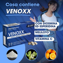 Carica l'immagine nel visualizzatore di Gallery, CISBANI PHARMA Venoxx Diosmina, Esperidina, Meliloto e Vitamina C, 30 cpr