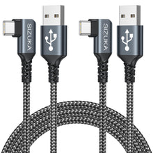 Carica l'immagine nel visualizzatore di Gallery, SIZUKA Cavo USB C Lungo 2Pezzi 3M Cavo USB Type-C Ricarica Rapida 90 Gradi