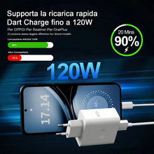 Carica l'immagine nel visualizzatore di Gallery, 120W Caricatore con Cavo USB C 1M 8A per OPPO Find X9 Reno 15 Pro 16 14 A6