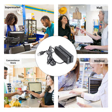 Carica l'immagine nel visualizzatore di Gallery, MSR100 Lettore di carte a banda magnetica USB, Lettore macchina POS per tessere, programmabili e integrazione con varie 