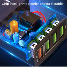 Carica l'immagine nel visualizzatore di Gallery, Caricatore USB da Muro 40W, 4 Porte con QC 3.0 Carica Rapida, Caricabatterie Multiplo per iPhone 15 14 13 12 11 X, Samsu