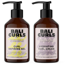 Carica l'immagine nel visualizzatore di Gallery, BALI CURLS Curl Defining Set – Crema Idratante per Ricci &amp; Gel Definente (150 ml ciascuno) – Per capelli morbidi e defin