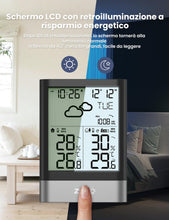 Carica l'immagine nel visualizzatore di Gallery, LIORQUE Stazione Meteo con Sensore Esterno, Previsioni, Batteria Inclusa