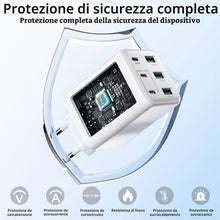 Carica l'immagine nel visualizzatore di Gallery, Caricatore USB C 65W, 6 Porte Caricabatterie Multiplo con Cavo da 2M