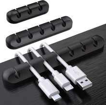Carica l'immagine nel visualizzatore di Gallery, SOULWIT® 3 Pezzi Organizer a Clip per Cavo, Fermacavi Scrivania Multifunzione Adesivo, Ferma Cavi usb, Cable Management 