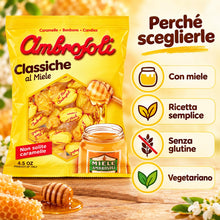 Carica l'immagine nel visualizzatore di Gallery, Ambrosoli Caramelle Classiche al Miele 135 g con 23% di Miele