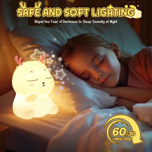 Carica l'immagine nel visualizzatore di Gallery, Diboniur Luce Notturna Bambini, Luce Notturna Neonato Ricaricabile, Controllo Touch a 7 Colori, Silicone Lampada Notturn