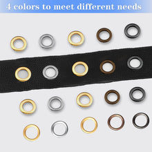 Carica l'immagine nel visualizzatore di Gallery, Occhiello Strumento Kit, 200 Pezzi Occhielli Grommet Rondelle, 5mm Occhielli Metallici, Grommet Kit con 3 Attrezzi e Sca
