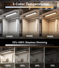 Carica l'immagine nel visualizzatore di Gallery, Luce Led Sottopensile Cucina 40CM, 2200mAh Luce Armadio LED con Sensore di Movimento, Indicatore Batteria, 3 Colori, Dim