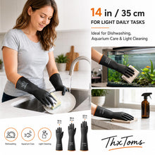 Carica l'immagine nel visualizzatore di Gallery, ThxToms Guanti Resistenti a Sostanze Chimiche, Guanti in Lattice Resistenti, Resistono a Forti Acidi, Alcali e Olio, Ner