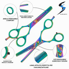 Carica l'immagine nel visualizzatore di Gallery, Forbici professionali per parrucchiere, per sfoltire i capelli, forbici da barbiere, parrucchiere, estetista, parrucchie