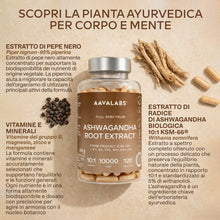 Carica l'immagine nel visualizzatore di Gallery, Ashwagandha KSM-66 10000mg Alto Dosaggio (Estratto di Ashwagandha Bio 10:1) Vitamina B6 B1 Zinco Magnesio Manganese, Veg