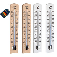 Carica l'immagine nel visualizzatore di Gallery, TFA Dostmann Set di termometri in legno, analogico, faggio, 95.1031, per misurare la temperatura interna, risparmio ener