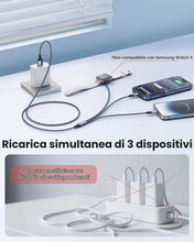 Carica l'immagine nel visualizzatore di Gallery, RAVIAD 3 in 1 Caricatore Apple Watch, 1.2M Cavo USB Multiplo