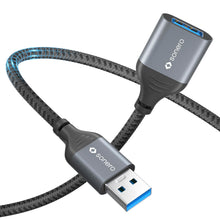 Carica l'immagine nel visualizzatore di Gallery, Sonero® Cavo dati da USB-A a USB-A, cavo di prolunga, cavo USB tipo A, USB 3.0, 5 GB/s, grigio siderale/nero, 0,50 m