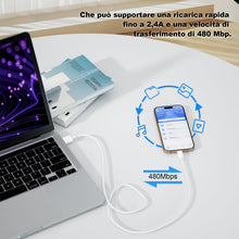 Carica l'immagine nel visualizzatore di Gallery, Cavo USB Type-C,Cavetto USB A a USB C Cellulare RicaricaRapida 2Pezzi 1M+2M