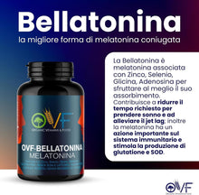 Carica l'immagine nel visualizzatore di Gallery, OVF Melatonina per Dormire Bene Senza Risvegli 180 Capsule 6 Mesi di Scorta con Zinco, Selenio, Adenosina e Glicina Inte