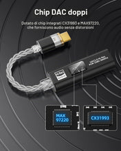 Carica l'immagine nel visualizzatore di Gallery, MoKo Adattatore Cuffie USB-C a 3,5mm, DAC Dongle Type-C a 3,5 Aux Jack