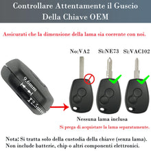 Carica l'immagine nel visualizzatore di Gallery, SUPALAND Guscio Chiave di Ricambio a 2 Tasti Per Telecomando Auto Senza Lama Compatibile con Dacia Duster Logan Logdy Do