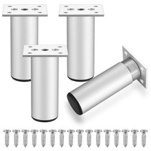 Carica l'immagine nel visualizzatore di Gallery, 4 Pz Piedini per Mobili, 10 cm Gambe per in Metallo Alluminio, Gambe per Tavolo Scrivania, Piedi per Mobili, Piedini per