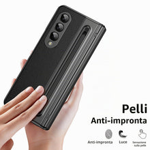 Carica l'immagine nel visualizzatore di Gallery, per Galaxy Z Fold 3 Custodia con Penna Stilo, Protezione Cerniera + Porta Penna S + Pellicola Protettiva in Vetro Temper