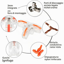 Carica l'immagine nel visualizzatore di Gallery, Connettori Compatti, CTRICALVER 12 pcs Connettore elettrico di tipo T, Morsetti Elettrici Rapidi, Con viti e base, Nylon