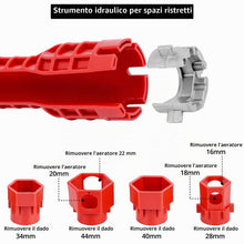 Carica l'immagine nel visualizzatore di Gallery, QWORK® 14 in 1 Chiave Per Tubi, Chiave Per Rubinetti, Chiave Multiuso Per Tubi, Per Lavabo/Toilette/Bagno/Cucina