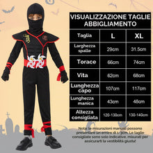 Carica l'immagine nel visualizzatore di Gallery, Costume Ninja Bambini con Accessori in Plastica e Schiuma, da Halloween a Carnevale e Festa (L)