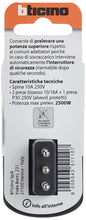 Carica l'immagine nel visualizzatore di Gallery, BTicino S3610GB Adattatore Safe Presa Multipla a 3 posti, con 1 Presa Schuko Standard Tedesco, 2 Prese Bivalenti 10/16A 