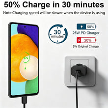 Carica l'immagine nel visualizzatore di Gallery, 25W Caricatore USB C Rapido per Samsung Galaxy A57 A56 A55 A54 A53 A36 A35 A26 A25 A16 A15 S26 S25 S24 S23 S22 S21 S20 F